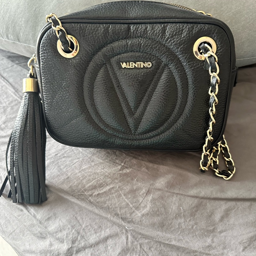 Valentino Black Leather Crossbody Bag